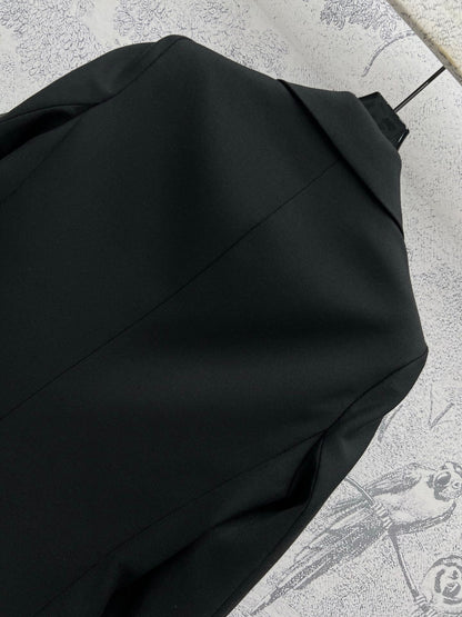 LV 25 Flower Vest Black Polyamide Wool