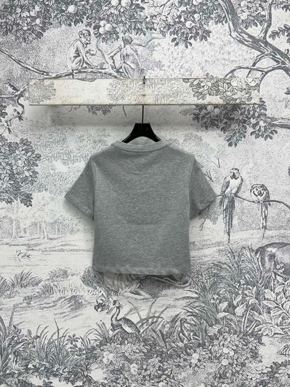 LV 25 Robot On The Chest T-Shirt Grey Cotton