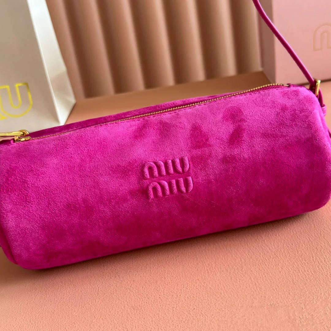 SUEDE BAG 22 FUCHSIA GOLD HARDWARE