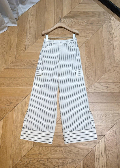 LV 25S VERTICAL STRIPED WIDE-LEG PANTS 0149
