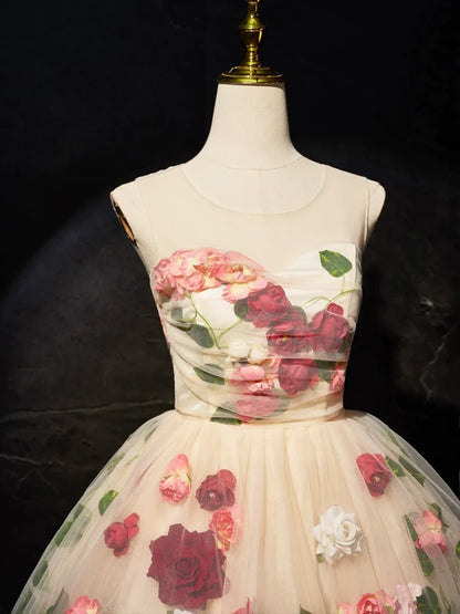 Chic Homecoming Dress Sweetheart Lace Flower Short Prom Dress Back to School Outfits Party Dress  D6088