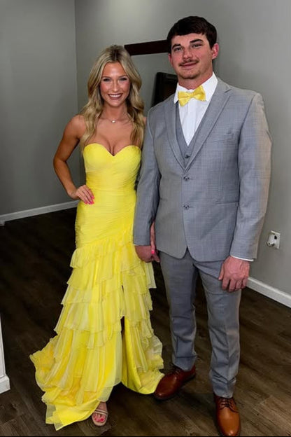Sweetheart Strapless Royal Blue Party Prom Dress With Train