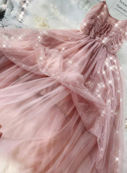 A line tulle sequins dress summer dress 044