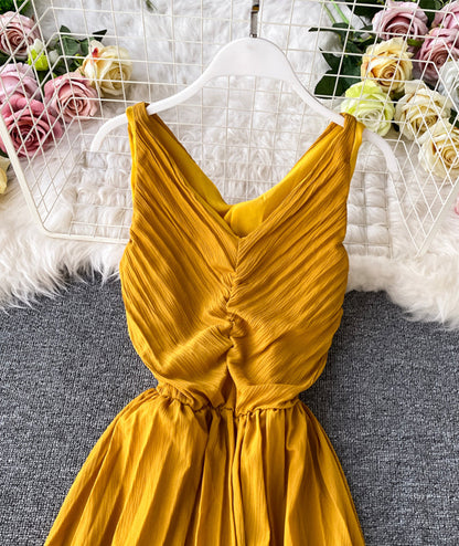 Simple V-neck Dress Sleeveless Dress P267
