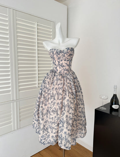 Sexy Ball Gown Sweetheart Floral Summer Dress Holiday Party Outfits For Women DP0082