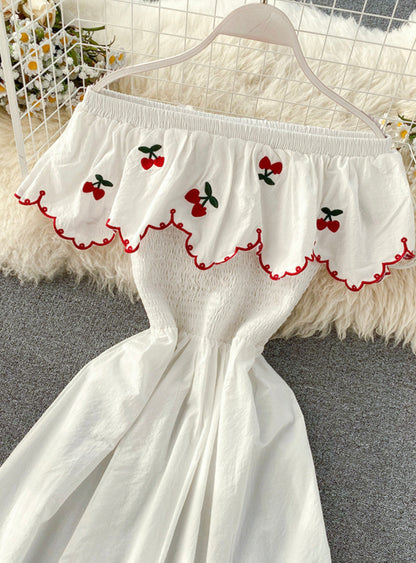 Cute A line cherry dress fashion girl dress 031