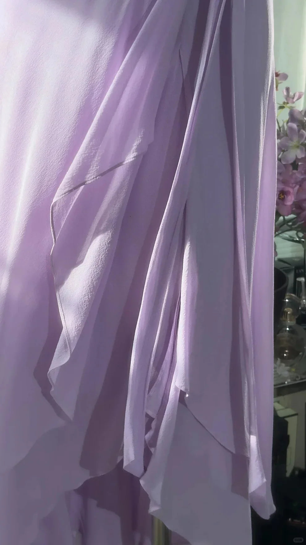 Simple Purple A Line V Neck Layered Chiffon Homecoming Dress Outfits SH4330