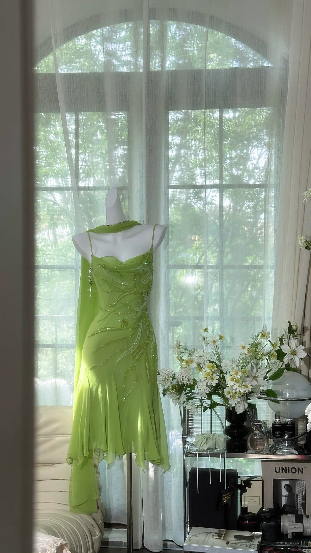 Charming Homecoming Dress Spaghetti Strap Beading Dress Back to School Outfits Party Dress  D6414